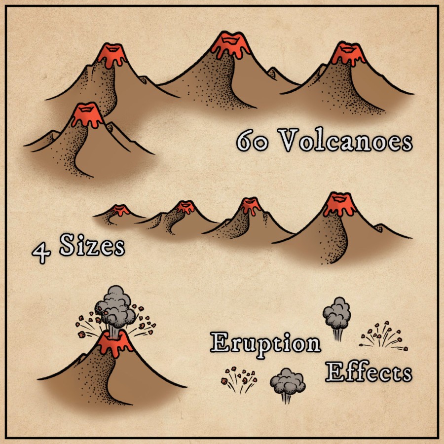 Erupted Volcanoes (Dotty)